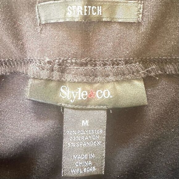 Style & Co black  Stretch stirrup pull on pants - Picture 5 of 7